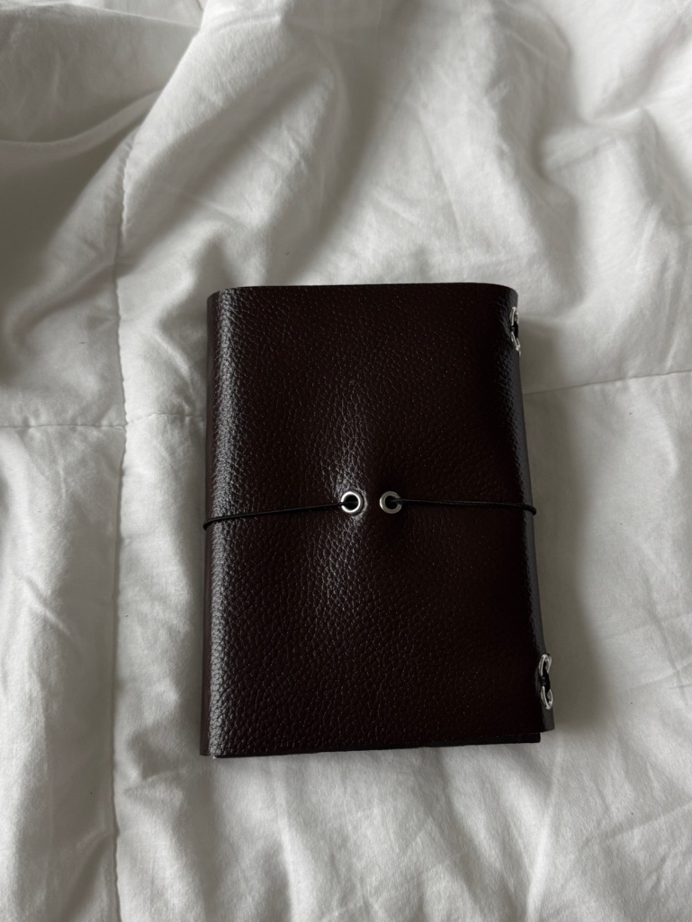 Brown Leather Journal Cover with Charms A6 - Picture 4 of 5